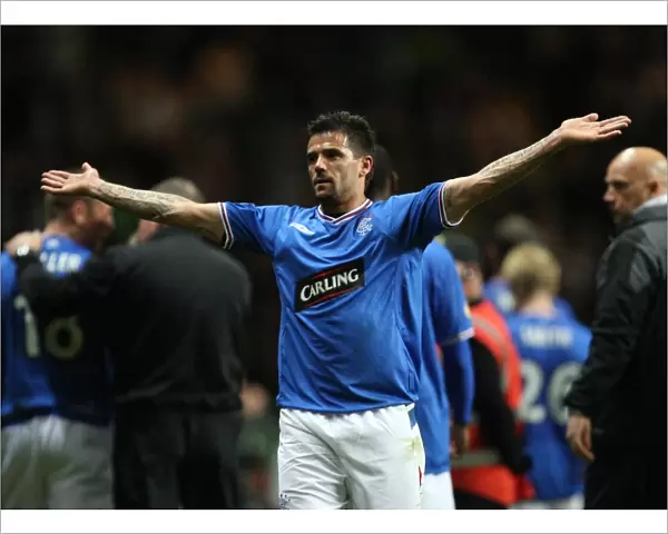 Nacho Novo's Triumphant Celebration Amidst Celtic Park Rivalry: Rangers 1-2 Comeback (Scottish Premier League)