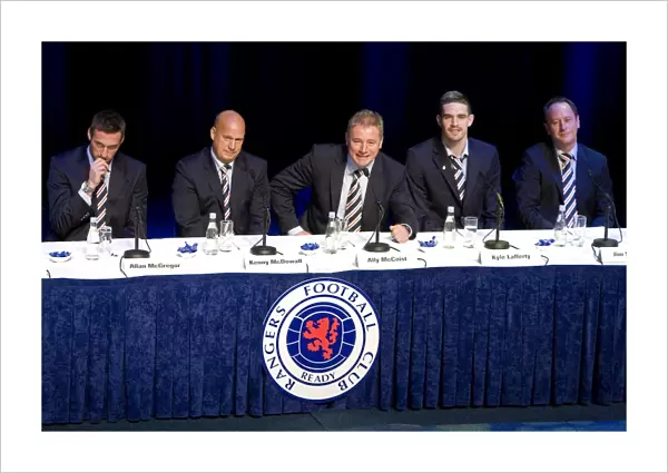 Rangers Football Club: All-Star Lineup at the 2010 Junior AGM - Allan McGregor, Kenny McDowall, Ally McCoist, Kyle Lafferty, and Jim Sinclair