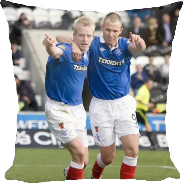 Rangers Naismith and Miller: A Dynamic Duo Celebrates a Goal Against St. Mirren (3-1)