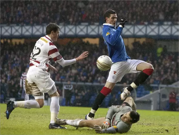 Rangers Kyle Lafferty Denied by Hamilton's Tomas Cerny in Rangers 4-0 Victory