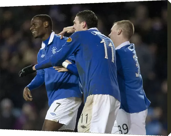 Rangers Triumphant Threesome: Edu, Lafferty, and Wylde in Glory after 4-0 Victory over Hamilton