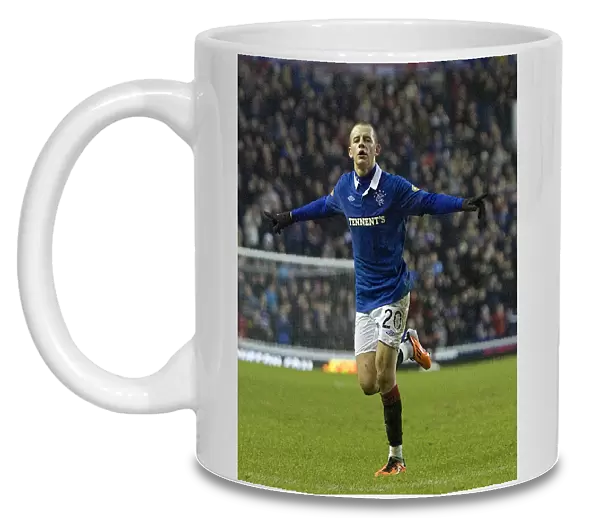 Rangers Vladimir Weiss: Celebrating His First Goal - 4-0 Victory Over Hamilton Academical at Ibrox Stadium