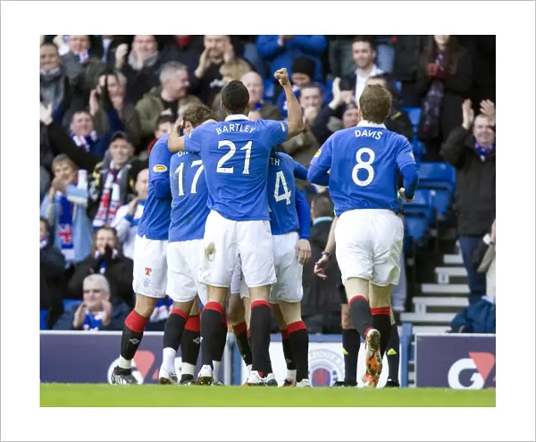 Steven Naismith's Euphoric Goal Celebration: Rangers 6-0 Victory Over Motherwell at Ibrox Stadium