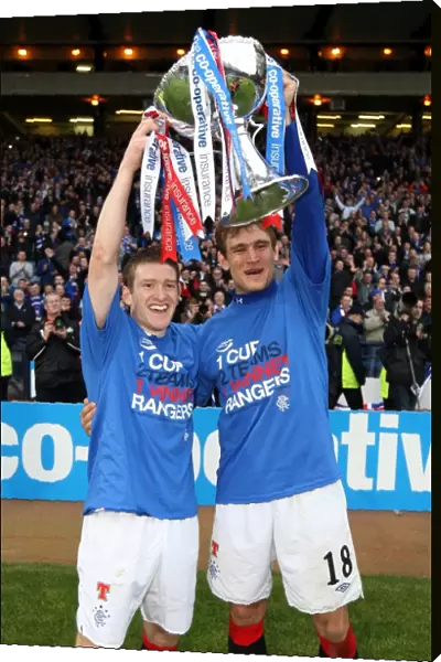 Rangers Football Club: Davis and Jelavic Celebrate Co-operative Cup Victory (2011)