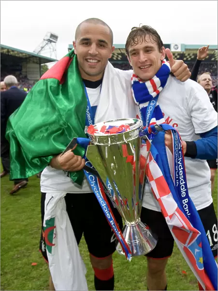 Rangers Football Club: 2010-11 Scottish Premier League Champions - Triumphant Celebration of Bougherra and Jelavic (SPL Title Win)