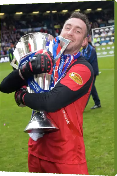Rangers FC: Allan McGregor's Triumphant Celebration - SPL Championship Win Against Kilmarnock at Rugby Park (2010-11)