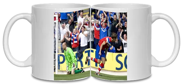 Rangers Nikica Jelavic Rejoices in 2-0 Goal Against St. Johnstone in Scottish Premier League