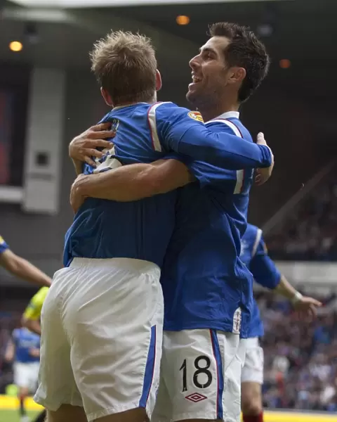 Rangers Davis and Bocanegra: A Celebratory Moment at Ibrox - Rangers 2-0 Aberdeen, Clydesdale Bank Scottish Premier League