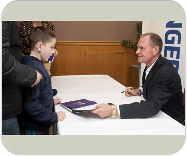 Paul Gascoigne at Rangers: Signing Sessions After Clydesdale Bank Scottish Premier League Match Against St. Mirren (October 2011)