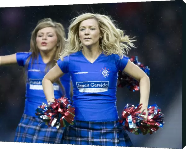 Rangers Cheerleaders Celebrate Glorious 3-0 Victory at Ibrox Stadium (Rangers vs Motherwell, Scottish Premier League)
