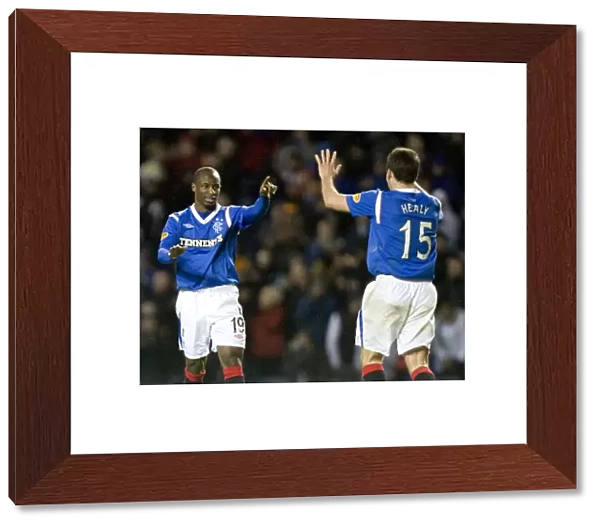 Sone Aluko's Euphoric Goal Celebration: Rangers 3-0 Motherwell at Ibrox Stadium, Clydesdale Bank Scottish Premier League