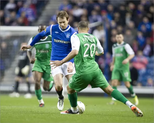 Sasa Papac in Action: Rangers 4-0 Hibernian at Ibrox Stadium, Clydesdale Bank Scottish Premier League