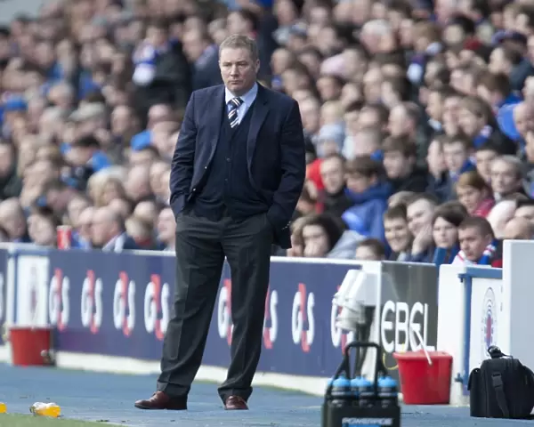 Ally McCoist's Disappointment: Rangers 1-2 Heart of Midlothian in the Scottish Premier League (Ibrox Stadium)
