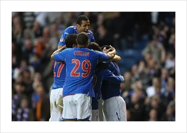 Rangers Carlos Cuellar Jubilantly Celebrates 2-0 Double Lead Against Inverness Caledonian Thistle at Ibrox