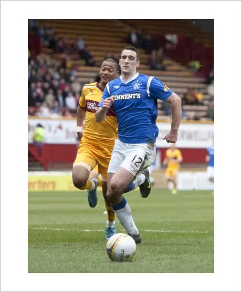 Rangers Lee Wallace in Action: Motherwell 1-2 Rangers - Clydesdale Bank Scottish Premier League at Fir Park