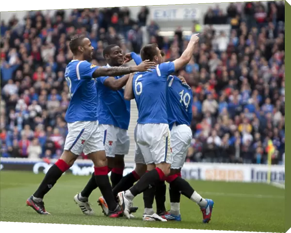 Rangers Lee McCulloch: Thrilling Celebration of the Opening Goal in a 3-1 Scottish Premier League Victory