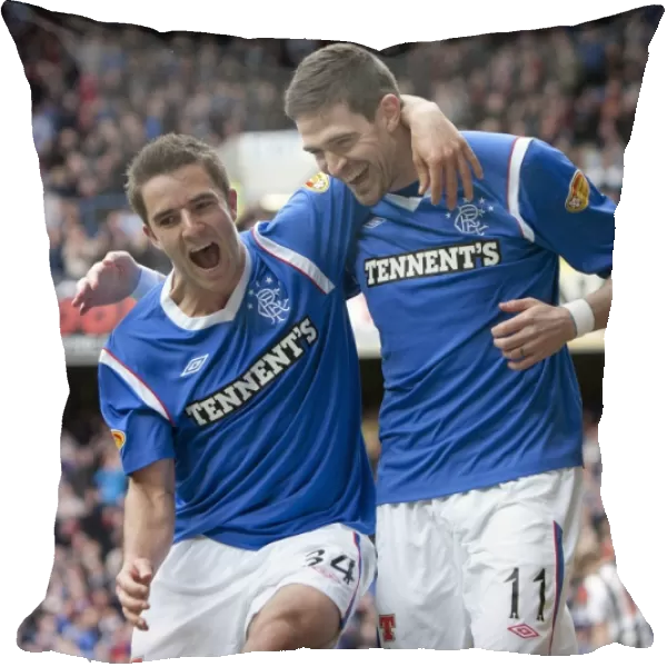 Rangers: Lafferty and Little's Jubilant Moment as they Celebrate a 3-1 Goal against St Mirren (Clydesdale Bank Scottish Premier League)