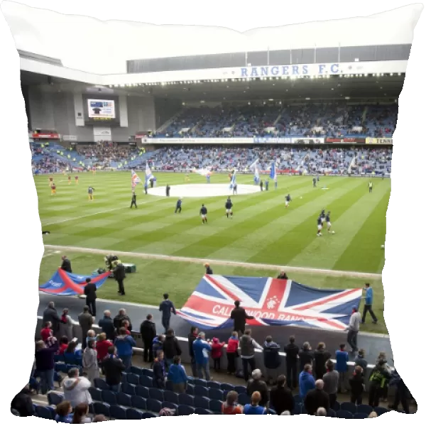 Rangers Fans United: A Sea of Flags at Ibrox Stadium during the Rangers vs Motherwell Clydesdale Bank Scottish Premier League Match