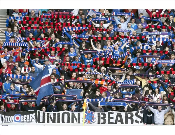 Unyielding Blue Order: A Sea of Rangers Fans at Ibrox Stadium (0-0) - Unwavering Support vs Motherwell