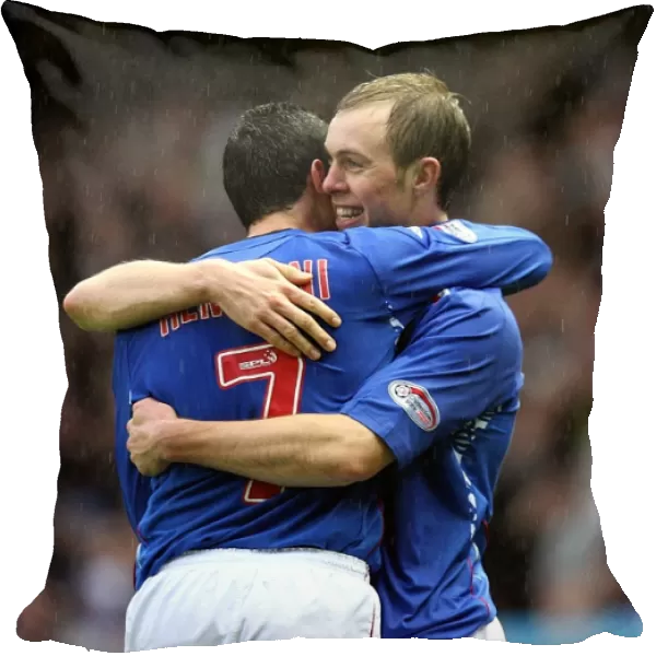 Rangers Whittaker and Hemdani: Triumphant Third Goal Celebration in Rangers 4-0 Victory over St. Mirren (Clydesdale Bank Premier League)