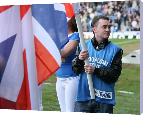 Bob from River City Celebrates Rangers 2-0 Victory over Falkirk in Iconic Flag Shellsuit