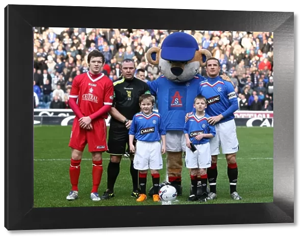 Triumphant Rangers Mascot Celebrates Clydesdale Bank Premier League Victory over Falkirk (Rangers 2-0)