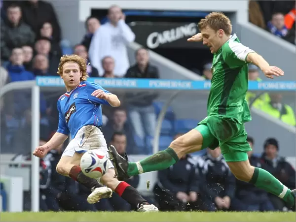 Chris Burke vs Chris Hogg: Intense Clash in the Scottish Cup Fifth Round Replay between Rangers and Hibernian (1-0)