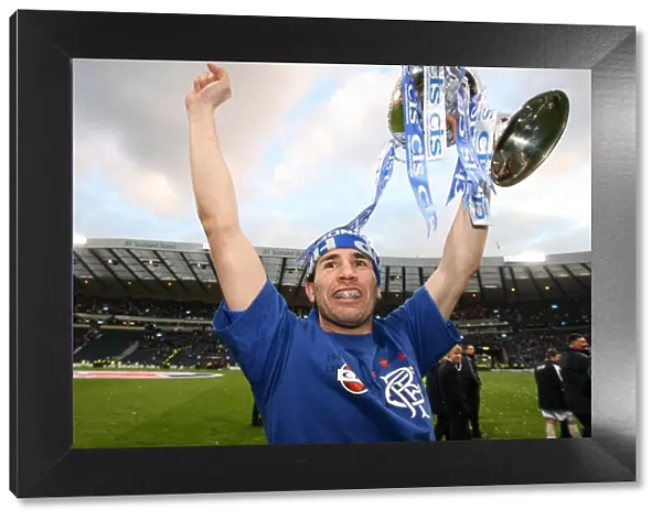 Rangers FC: Carlos Cuellar Celebrates 2008 CIS League Cup Victory over Dundee United at Hampden Park