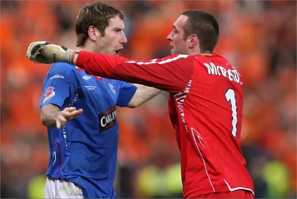 Rangers FC: Kirk Broadfoot and Allan McGregor Celebrate CIS Cup Victory over Dundee United at Hampden Park (2008) - League Cup Champions