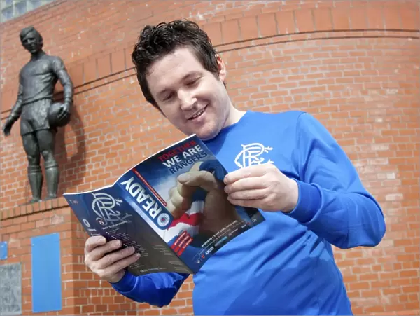 Scott McQueen's Thrilling 5-1 Victory with Rangers Football Club at Ibrox Stadium: A Fan's Excitement with Match Day Programme in Hand