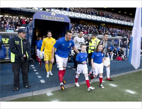 Rangers Football Club: Lee McCulloch and Mascots Kick-Off 3-0 Scottish Cup Victory over Elgin City at Ibrox Stadium