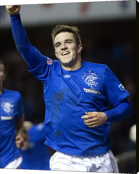 Andy Little's Jubilant Moment: Rangers 2-0 Goal Against Stirling Albion at Ibrox Stadium