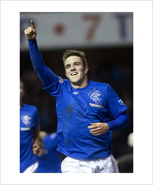 Andy Little's Jubilant Moment: Rangers 2-0 Goal Against Stirling Albion at Ibrox Stadium