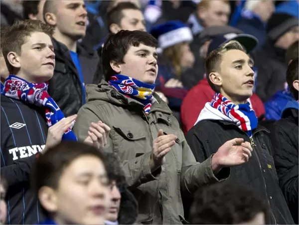 Triumphant Rangers Fans Celebrate 3-0 Victory Over Annan Athletic at Ibrox Stadium