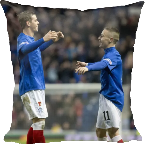 Rangers Triumph: David Templeton and Barrie McKay's Goal Celebration in 3-0 Victory over Clyde at Ibrox Stadium