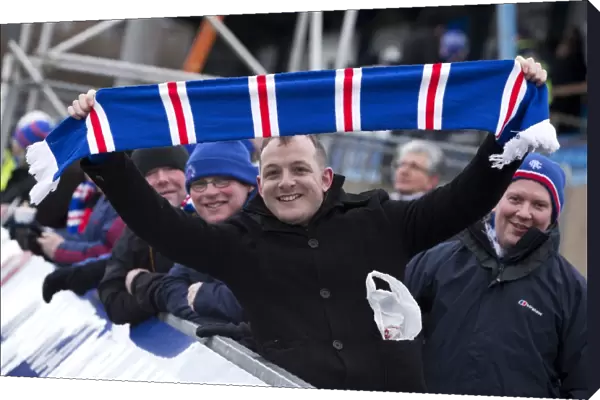 Rangers Triumph: A Sea of Supporters Celebrating at Balmoor Stadium (1-0 vs Peterhead, Scottish Third Division)