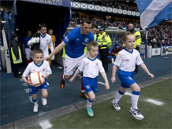 Rangers FC: Lee McCulloch and Mascots Kick-Off Ibrox Stadium Match Against Annan Athletic