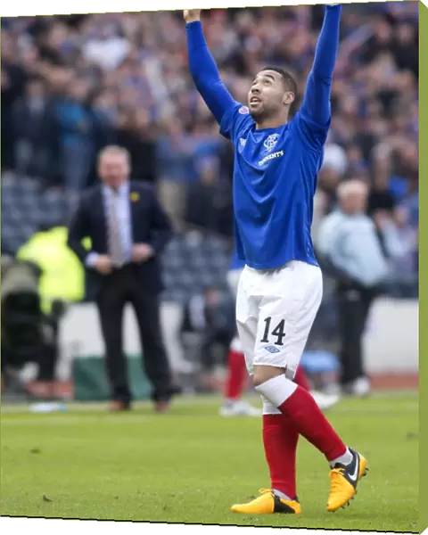 Rangers Kane Hemmings: Jubilant Moment as He Scores a Goal Against Queens Park in Scottish Third Division at Hampden Stadium (1-4)