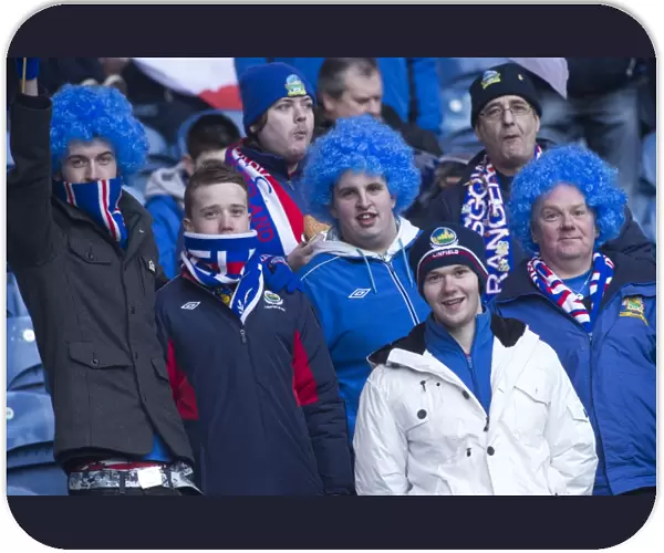 A Sea of Linfield Supporters at Ibrox Stadium: Rangers vs. Linfield (2-0 in Favor of Rangers)