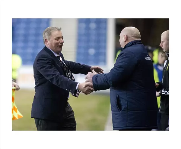 Ally McCoist and David Jeffrey: A Sportsman's Handshake at Ibrox Stadium After Rangers 2-0 Victory
