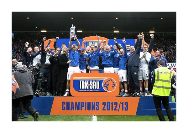 Rangers Football Club: Lee McCulloch's Triumphant Irn Bru Third Division Trophy Lift at Ibrox Stadium
