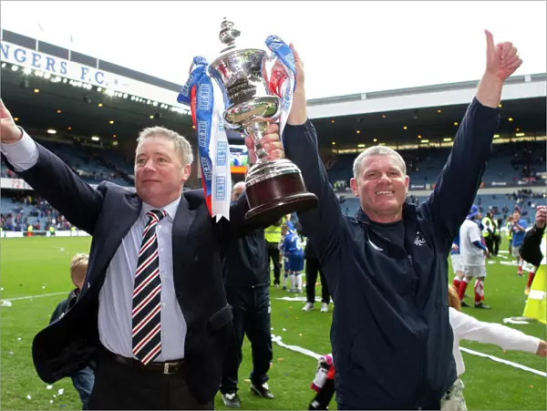 Rangers FC: Celebrating Promotion to Scottish Third Division with the Irn-Bru Trophy