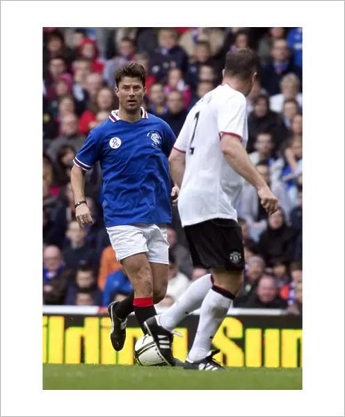 A Classic Clash: Rangers Legends vs Manchester United Legends - Brian Laudrup in Action at Ibrox Stadium