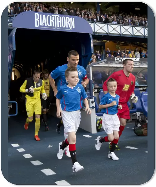 Rangers FC: Lee McCulloch and Mascots Celebrate Ramsden's Cup Upset Against Berwick Rangers (2-0) at Ibrox Stadium