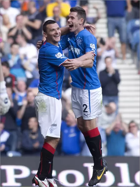 Rangers Double Delight: Lee McCulloch and Kyle McAusland Celebrate Five-Goal Blitz at Ibrox Stadium