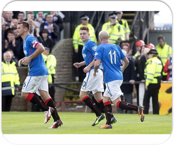 Rangers Lewis Macleod and Teamsmates Celebrate Double Strike Against Ayr United in SPFL League 1 (0-2)