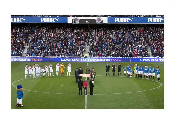 Rangers Football Club: Honoring the Past - A Moment of Silence at Ibrox Stadium for Remembrance Day (2003 Scottish Cup Winning Team)