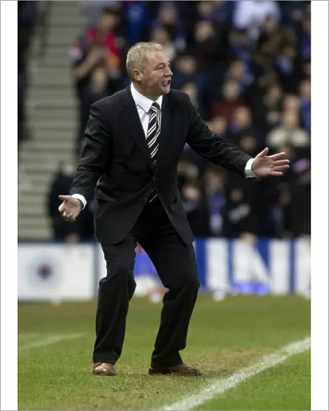 Ally McCoist Inspires Rangers Players at Ibrox Stadium during Scottish League One Match vs Forfar Athletic