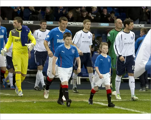 Rangers FC: Lee McCulloch and Mascots Kick-Off Scottish League One Match at Ibrox Stadium - 2003 Scottish Cup Champions