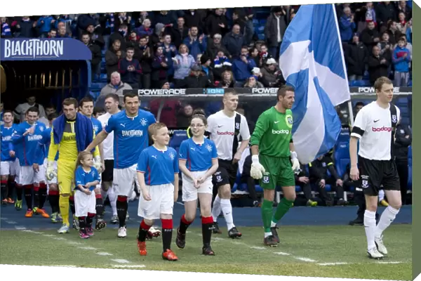 Rangers FC: Lee McCulloch and Mascots Kick-Off Scottish League One Match against Ayr United - 2003 Scottish Cup Champions